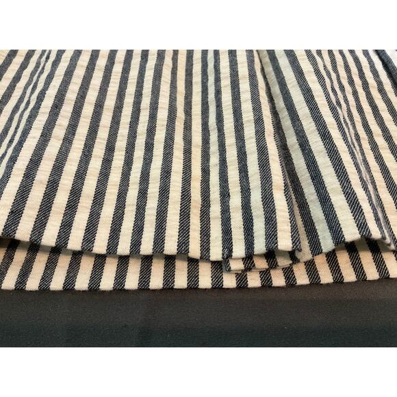 Banana Republic Women's Lined Skirt Sz 8 Denim Blue Seersucker Pleated Pockets - Picture 7 of 10